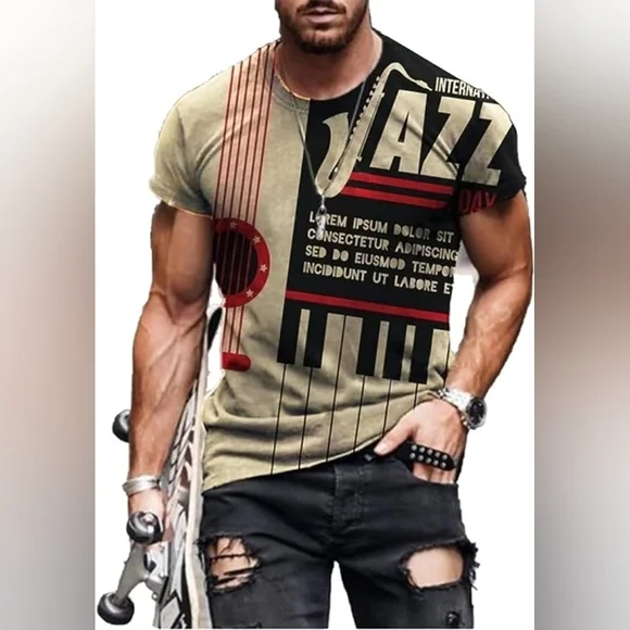 New Men's Shirt "Jazz" Multiple Sizes - Picture 1 of 3
